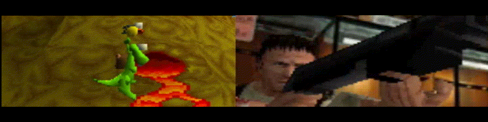 Animation showing triangle snapping artifacts on PS1 in Croc and Resident Evil 2